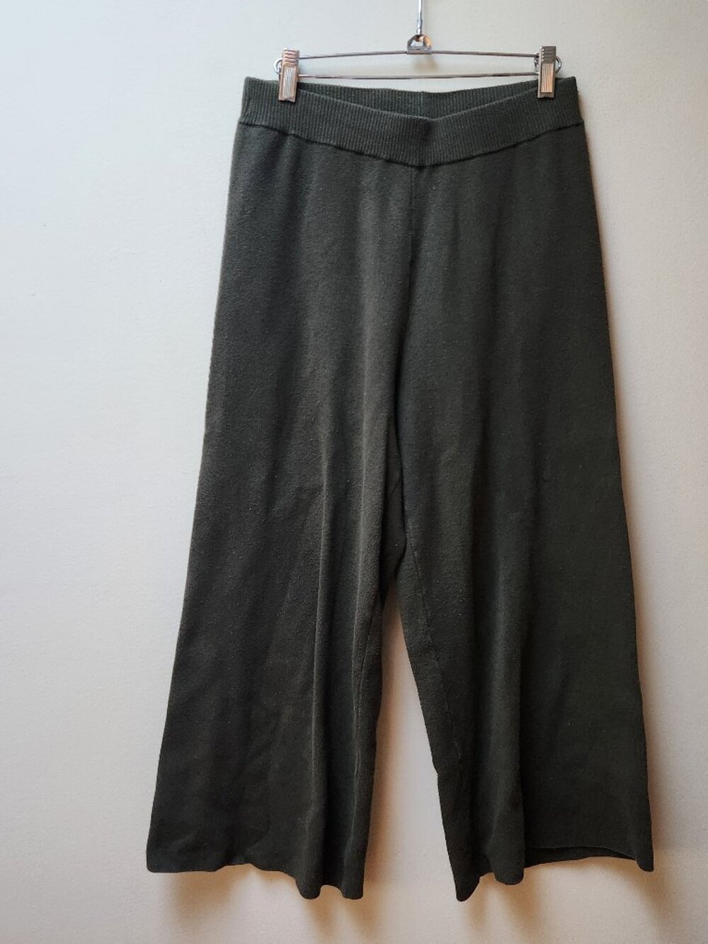 Icone par Simons green knit wide leg pants / M